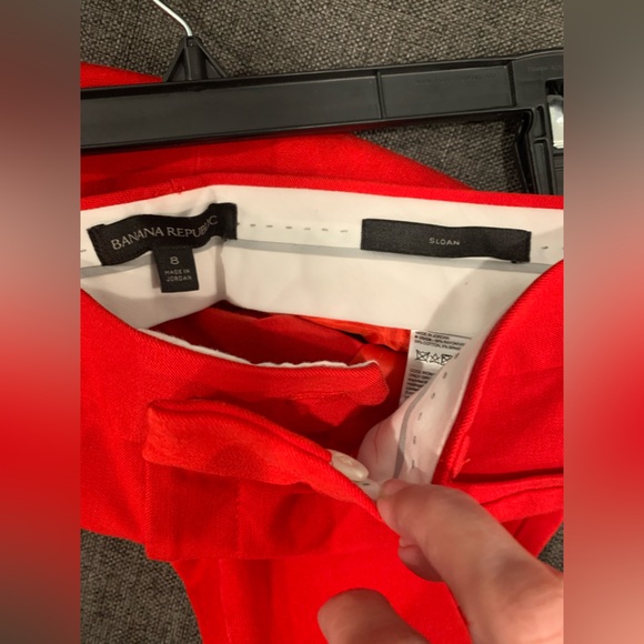 Like new Banana Republic The Sloane holiday pants dressy preppy poppy red size 8 - Picture 5 of 6